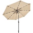 thumbnail image 3 of Patiojoy 10 ft Patio Market Umbrella w/Solar Powered LED Light Beige, 3 of 9