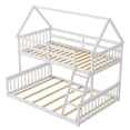 thumbnail image 1 of Costway Lit Superposé Style Maisonnette Simple sur Double avec Échelle et Garde-Corps Convertible en 2 Lits, 1 of 10