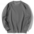 thumbnail image 3 of Ediodpoh Chandail pour Homme Ajusté Automne Décontracté Uni à Col Rond Haut Couleur Col Rond Long Manteau Automne Poche Manches Longues Blouse pour Homme Chandail à Col Rond Gris Foncé L, 3 of 3