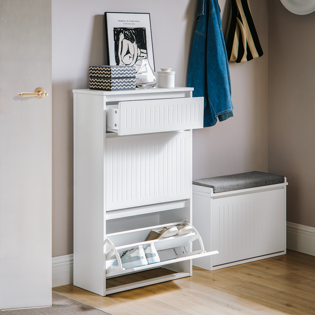 SoBuy Armoire à Chaussures Étagère à Chaussures Rangement Organisateur FSR165-W