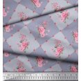 thumbnail image 2 of Soimoi Poly Georgette Fabric Leaves, & Rose Floral Fabric Prints By Yard 52 Inch Wide, 2 of 3