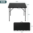 thumbnail image 2 of FDW 34-Inch Square Folding Outdoor Dining Table, Portable Adjustable Party & Wedding Table with Carry Handle, Black, 2 of 7