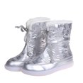thumbnail image 4 of Bottes Mi-Mollet pour Femmes Bout Rond Bottines Deux Façons de Porter Lacets Bottes de Neige, 4 of 9