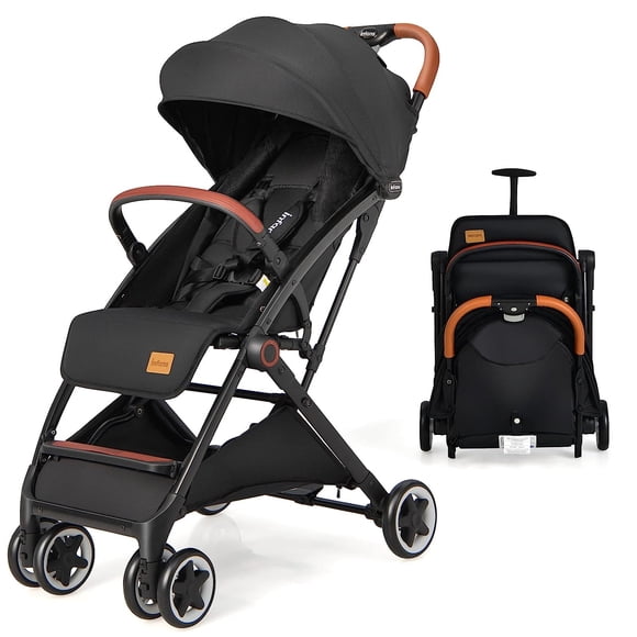 OLAKIDS Lightweight Baby Stroller, Compact Stroller One-Hand Fold Travel Stroller for Airplane with Cup Holder, 5-Point Harness, Foot Cover, Canopy, Infant Stroller for 0-36 Month