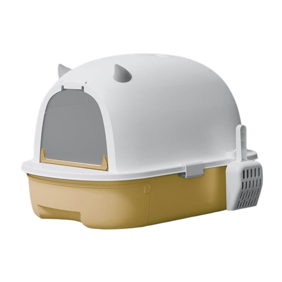 GROWTH TANK Bac à Litière pour Chat, Bac à Litière pour Animal avec Couvercle, Accessoires pour Animaux, Litière Fermée Jaune