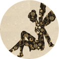 thumbnail image 1 of Ahgly Company Tapis d'Intérieur Lavable à la Machine, Carré, Transitionnel, Vanille et Or, Tapis de Zone, 3 Pieds Carré, 1 of 7