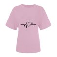 thumbnail image 4 of Diufon Hauts de la Saint-Valentin pour Femmes, Tunique Décontractée à Manches Courtes, Chandail à Col Rond, Blouse Tendance Mignonne à Imprimé Graphique, 4 of 6