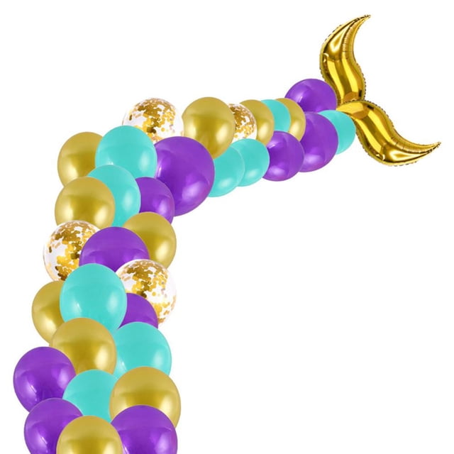 Mermaid Balloon Arch Kit Fish Tail Balloon Garland Kit Theme Party Decorations for Wedding Birthday Party Decor