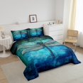 thumbnail image 3 of Erosebridal Blue Dragonfly Comforter Sets Queen Size,Ombre Gradient Bedding Queen Comforter Set,Animal Decor,Reversible,Breathable,3-Piece, 3 of 7