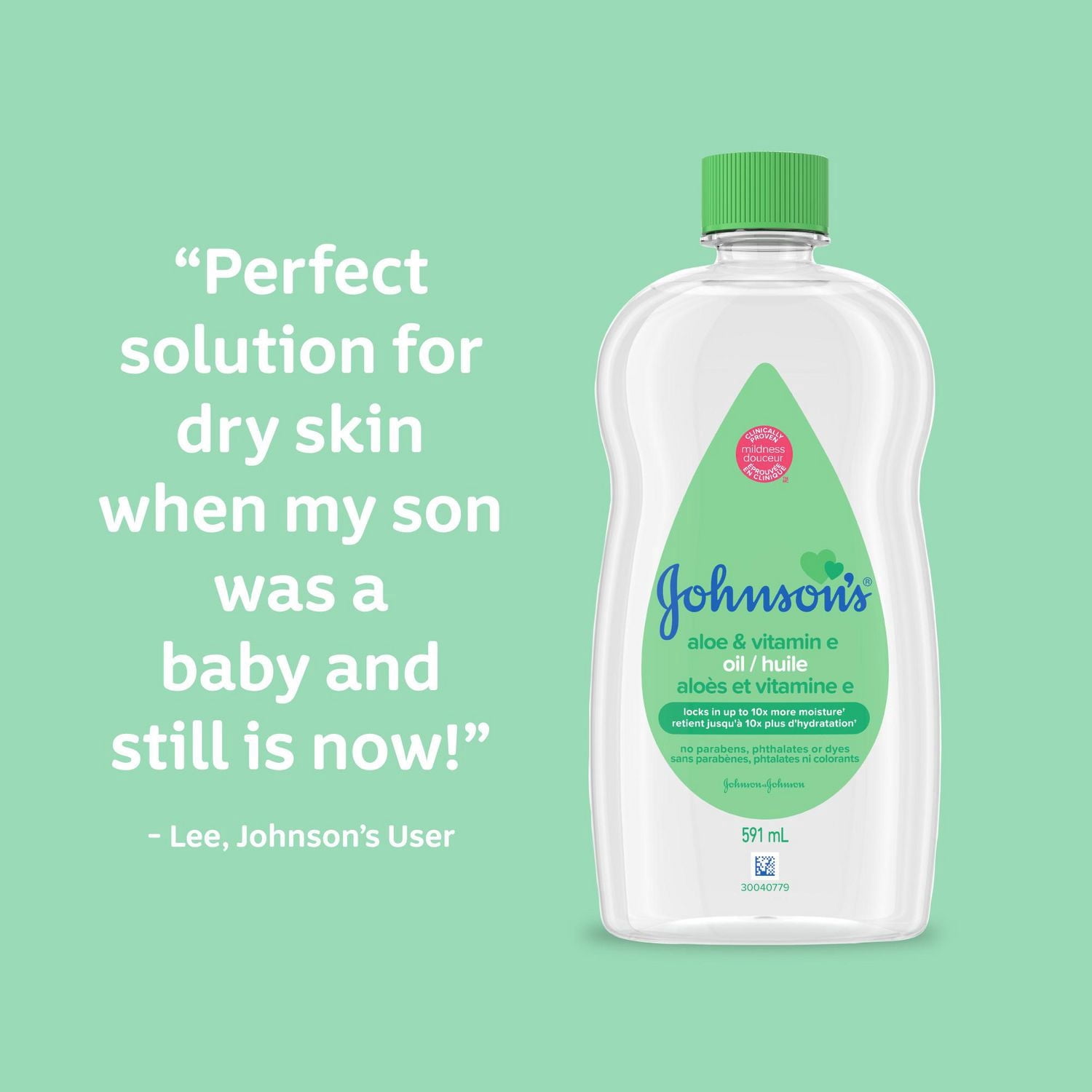 Johnson's Bébé, Aloès Vera & Vitamine E, Gel d'Huile pour Bébé591ml