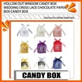 thumbnail image 2 of Langgg 50 Pieces Gift Boxes Snack Chocolate Cookie Package Holder Paper Decorative Atmospheres Packing Ribbon Hollow Container White Blue, 2 of 6