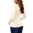 thumbnail image 4 of QATAINLAV T-Shirts de Maternité pour Femmes Col Rond 2 Paquets Hauts de Grossesse Couleur Unie Décontracté Tunique à Manches Longues T-Shirts Blouse, Noir, TTTG, 4 of 9