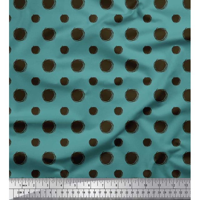 Soimoi Rayon Fabric Dots Dots Print Fabric by the Yard 42 Inch Wide
