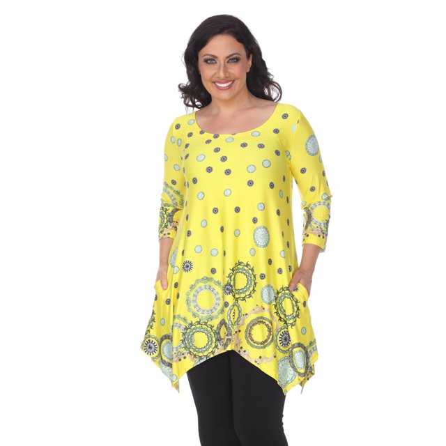 White Mark Tunique pour Femmes à Manches 3/4 en Jersey
