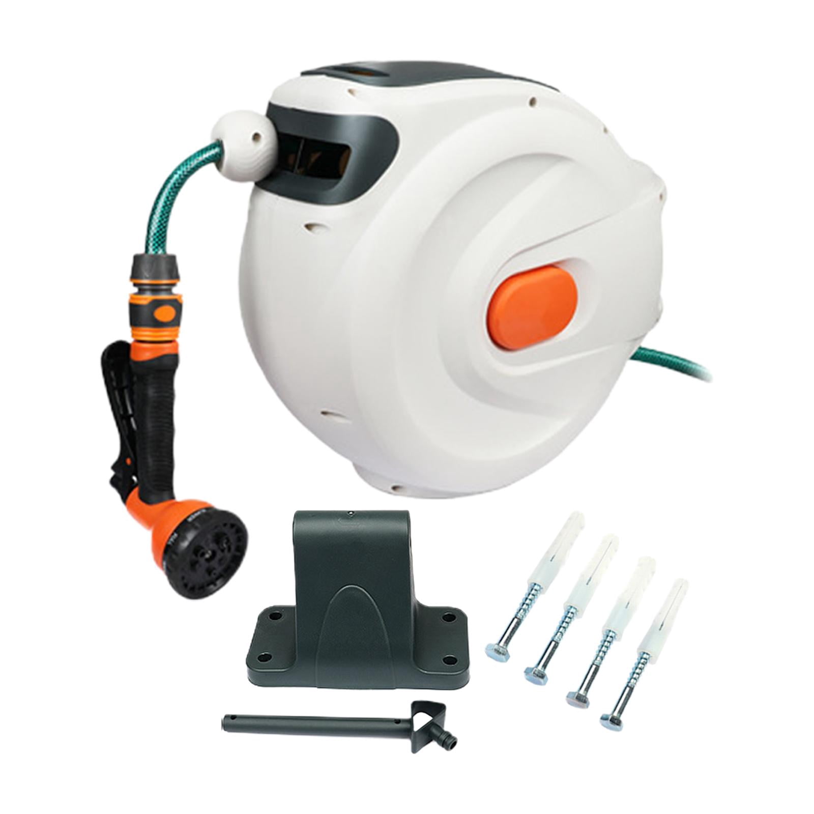 DOLITY Garden Hose Reel Heavy Duty with 7 Function Nozzle, Slow Retraction, 180 20m Hose