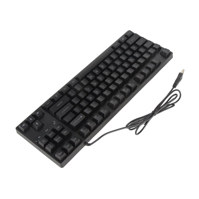 USB Wired Keyboard, Ergonomic Mechanical Keyboard 87 Keys Foldable Foot Support for Computer