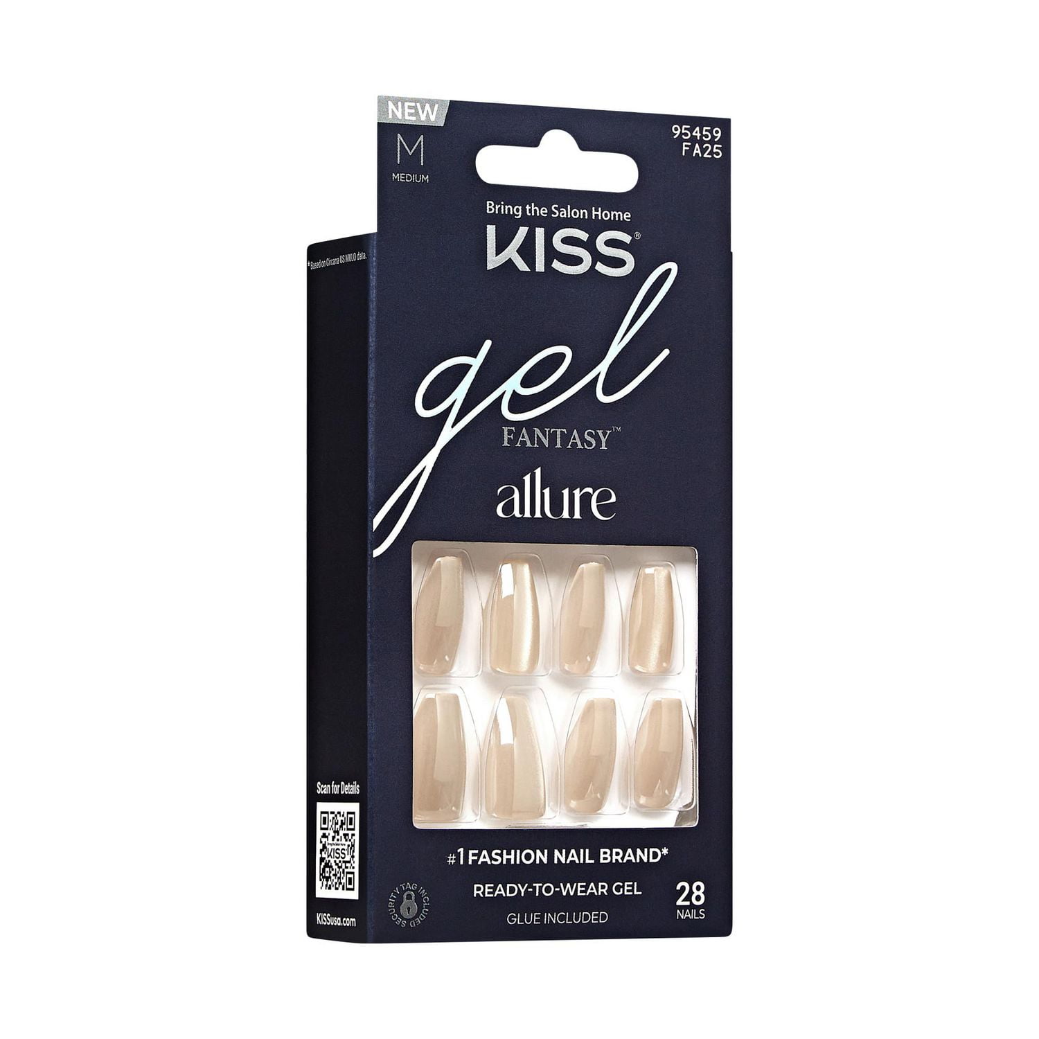 KISS Gel Fantasy Allure - Faux Ongles - Moon Beat - Cercueil - Moyen