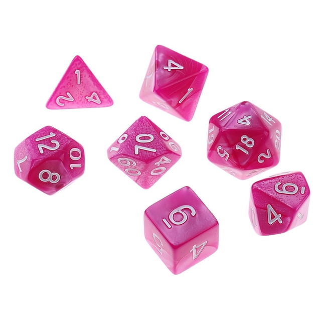 Milaget 7 Pcs dés Polyédraux Roses pour dungeons et dés Dragons Jeux de Fête
