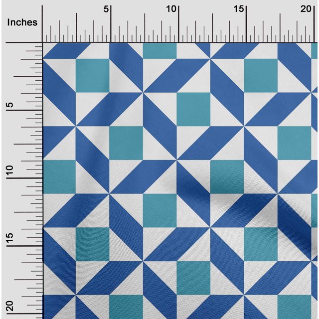 oneOone Georgette Viscose Fabric Triangle|Parallelogram & Square Geometric Print Fabric By The Yard 42 Inch Wide
