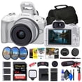 thumbnail image 1 of Canon EOS R50 Appareil Photo Sans Miroir avec Objectif 18-45mm (Blanc) (5812C012) + Rode VideoMic + Carte 64 Go + Trousse de Filtres + Logiciel Corel + Sac + 2 x Batterie LPE17 + Lecteur de Cartes + Plus (Modèle International), 1 of 7