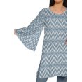 thumbnail image 4 of Moomaya Robes Tuniques Courtes Femmes Manches Kimono Kurti Imprimé Mini Tenue d'Été, 4 of 5