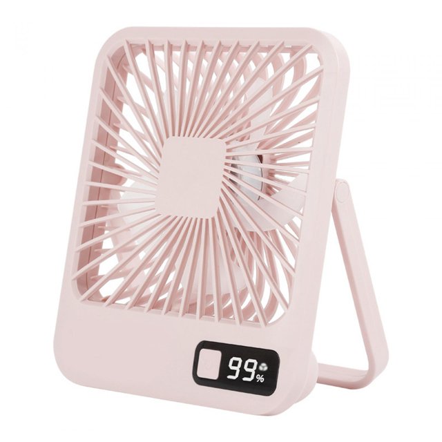 Abbracc Desk Fan Quiet Portable Rechargeable 5 Speeds Summer Cooling Fans Table Fan Mini Pink