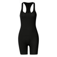 thumbnail image 4 of asjyhkr Womens Workout Seamelss Jumpsuit Yoga Ribbed Bodycon One Piece Square Neck Tank Top Romper, 4 of 8