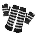 thumbnail image 1 of Peach Couture Ensemble de Chaussettes et de Gants à Rayures Confortables Hiver, 1 of 1