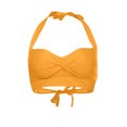 thumbnail image 4 of Bikini Tops For Women Summer Fashion Multi Color Swimsuit Halter Ruched High Waist Bikini Top, 4 of 4