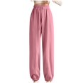 thumbnail image 2 of LSLJS Plush Women's Sports Solid Color Leggings Loose Casual Sanitary Pants Straight Tube Large Size Long Pants, 2 of 7