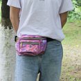 thumbnail image 3 of Women Workout Pouch Reflective Faux Leather Fanny Pack Cross Body Bag for Ladies, 3 of 8