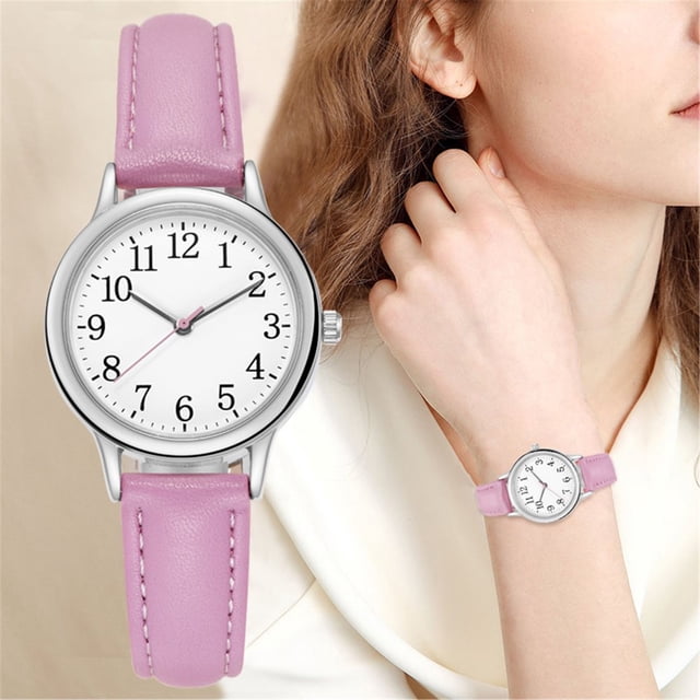 Sleek Minimalist With Strap Dial Women‘s Quartz Leather Watch Gift Watch