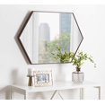 thumbnail image 4 of Kate and Laurel Rhodes Miroir Mural Hexagonal Encadré, 25x37, Brun Noyer, 4 of 5