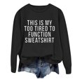 thumbnail image 1 of WEAIXIMIUNG Sweatshirts pour Femmes Mode Décontractée Couleur Unie Manches Longues Imprimé Lettre Col Rond Hoodie, 1 of 4