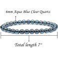 thumbnail image 2 of Bracelet Extensible Unisexe en Perles Rondes de 6 mm en Quartz Clair Bleu Aqua Naturel, 2 of 3