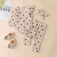 thumbnail image 1 of DPTALR Toddler Baby Kids Girls Heart Print Ruffle Romper Pants Headband Clothes Suit, 1 of 9