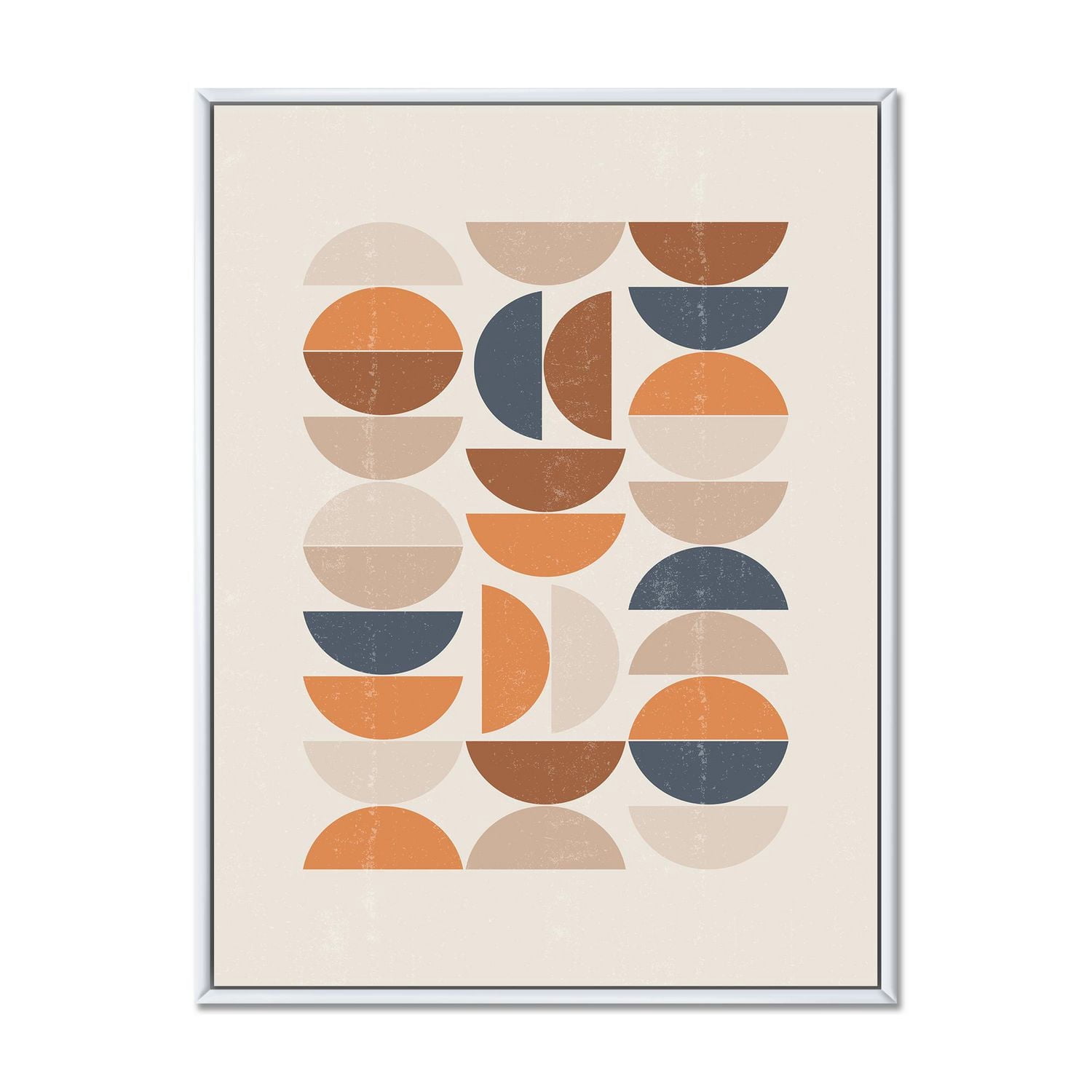 Designart Soleil abstrait et lune S en bleu et orange ART MURAL À CADRE FLOTTÉ