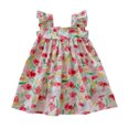 thumbnail image 1 of MEZZALL Robe à Manches Volantées pour Tout-Petites Filles, Imprimés de Fleurs Colorées, Robe de Danse et de Fête, 6-7 Ans, Robe d'Été Élégante pour Bébé, 1 of 4