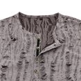 thumbnail image 3 of Hiiyo T-Shirt à Manches Courtes Déchiré pour Hommes, Café, 3 of 4