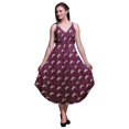 thumbnail image 1 of Bimba Robe Midi d'Été Imprimée à Fleurs pour Femmes, Col en V, Tenue de Vacances - TTTG, 1 of 1