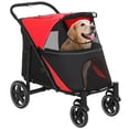 thumbnail image 1 of PawHut One-Click Foldable Pet Stroller With Shock Absorber, Red, 1 of 10