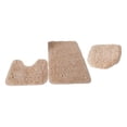 thumbnail image 4 of 3x Absorbent Bath Rugs u Shape Rug Toilet Lid Cover Bath Mat Soft Washable Floor Light Brown, 4 of 8
