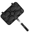 thumbnail image 2 of Poêle à gaufres, DEWin Taiyaki Poêle à frire 4 grilles antiadhésives double face avec poignée noire anti-brûlure Poêle à gaufres en alliage d'aluminium pour la cuisine, 2 of 14