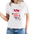 thumbnail image 2 of Pisexur T-shirt de la Saint-Valentin Haut T-shirt de la Saint-Valentin pour Femme Amour Imprimé T-shirt à Manches Courtes Haut à Manches Courtes Col Rond Haut/chemise, 2 of 5