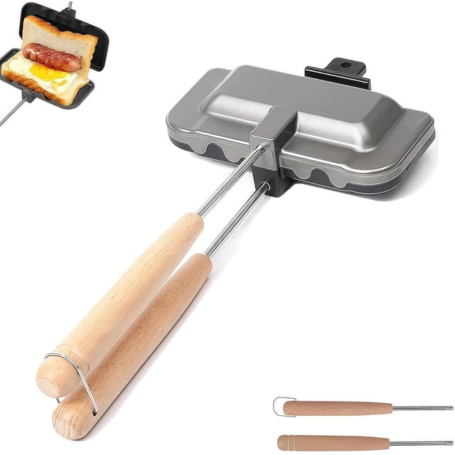 Hot Dog Pocket Maker, Double-Sided Flip Pocket Pan, Nonstick Sealed Sandwich & Hot Dog Toaster, Double-Sided Removable Sandwich Baking Pan, Flip Grill Pans, Portable Sealed Grill Pans (1 Pcs)