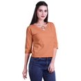 thumbnail image 2 of Moomaya Printed Keyhole Neck Ring Top Casual 3/4th Sleeve Tees Tank Tunic Top, 2 of 5