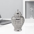 thumbnail image 2 of jifeng Ceramic Ginger Jar Temple Jar Crafts Porcelain Ginger Jar for Desktop Countertop, 2 of 8