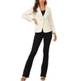 thumbnail image 2 of INSPIRE CHIC Women's Notched Lapel Long Sleeve Button Denim Jacket with Pockets S Apricot, 2 of 6