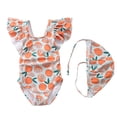 thumbnail image 1 of Girl Swimsuits 1 Piece Bathing Suits Sleeveless Flounce Printed Girl Bathing Suit L, 1 of 4