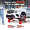 thumbnail image 1 of OUYAWEI 2PC 8 inches Car Ramps Set,Heavy Duty 8000lbs Auto Ramp Solid Steel Ramps,Max Lift Height,Red, 1 of 8